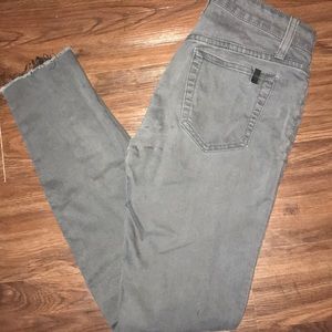 Joes Jeans- 26 Gray mid-rise skinny frayed hem
